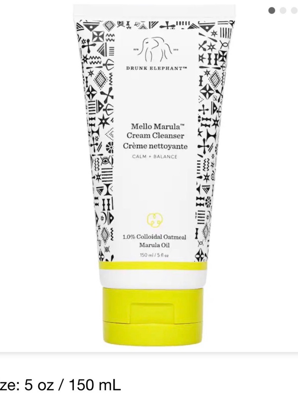 Drunk Elephant Mello Marula Cream Cleanser - White & Yellow